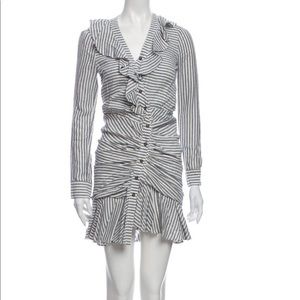 Veronica Beard Grey Striped Mini Dress 6